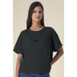 MAJICA ženska Collider ST005-02 črni sijaj logo - široki kroj